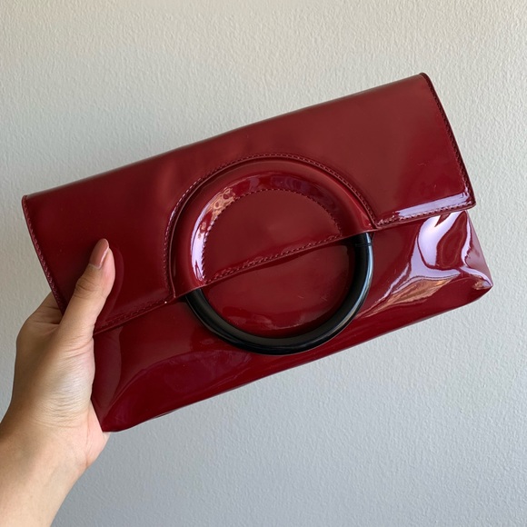 Leith Handbags - NWT Leith Red Resin Handle Clutch
